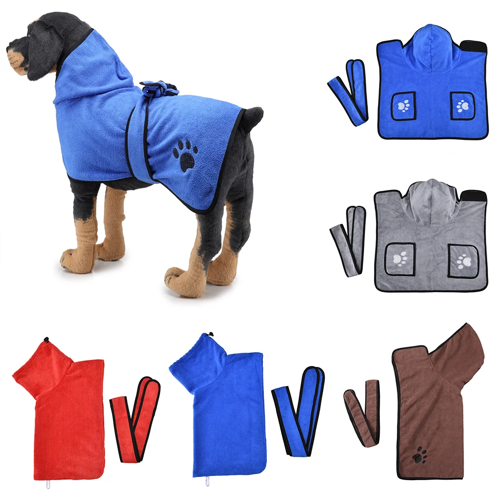 

Dog Bathrobe XS-XL Pet Dog Bath Towel for Small Medium Large Dogs 400g Microfiber Super Absorbent Pet Drying Towel Soft