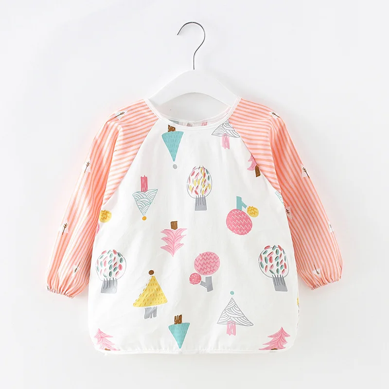 

Cute Cartoon Children Baby Kids Toddler Bibs Waterproof Bib Full Sleeve Children Long Sleeve Apron Feeding Bibs Fit 0-2 Years