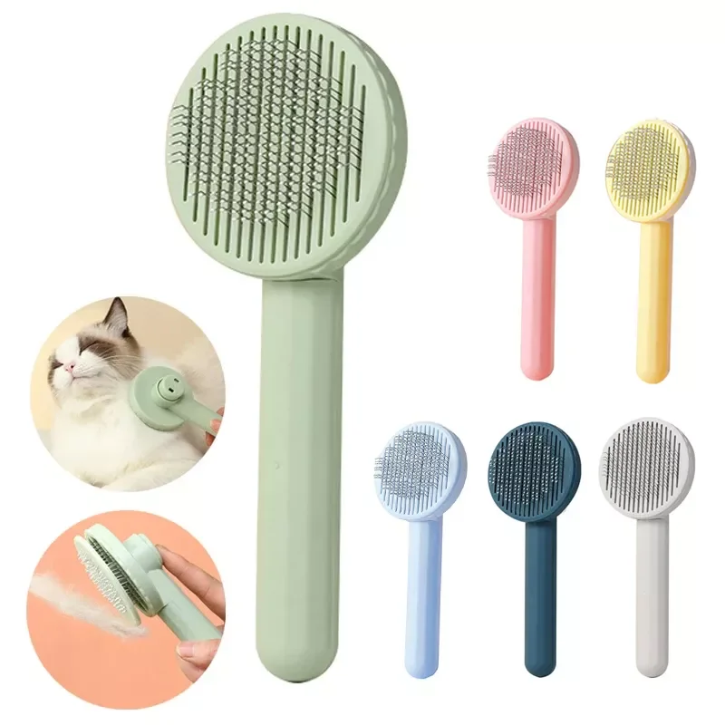 

2023NEW Pet Cat Brush Self Cleaning Slicker Brush for Cats Dogs Hair Removes Pet Hair Removal Comb Pets Grooming Tool Cat Access