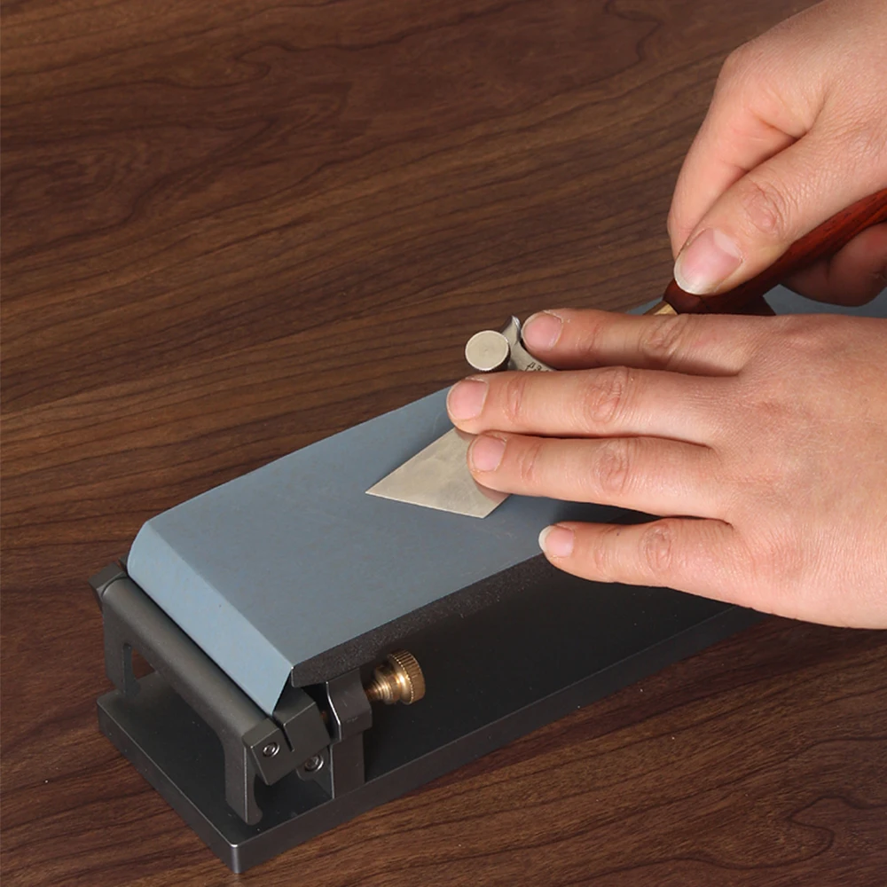 

Инструмент для заточки кожаных ножей, авиационный алюминиевый зажим для наждачной бумаги, 6 абразивных насадок, кухонный шлифовальный инструмент с окисленной поверхностью, 1 комплект