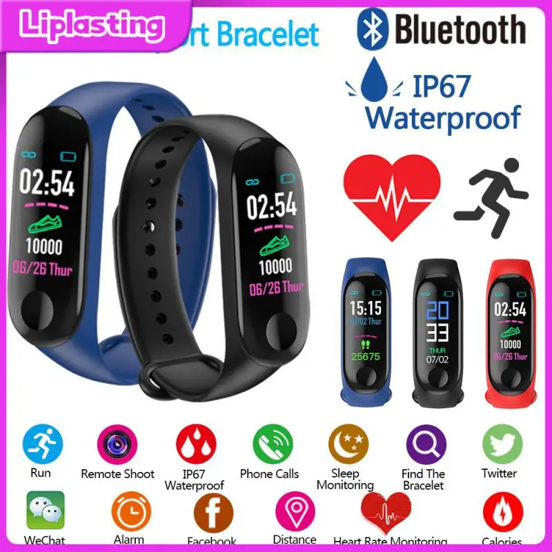 

Умный Фитнес-браслет M3 Plus с поддержкой Bluetooth, пульсометром и тонометром