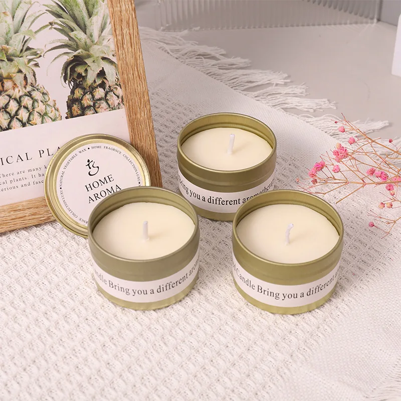Золотая жестяная коробка Ароматизированная свеча жестяной подсвечник соевая