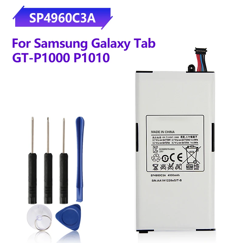 

Original Tablet Battery SP4960C3A For Samsung GALAXY Tab P1000 P1010 Authentic Battery 4000mAh