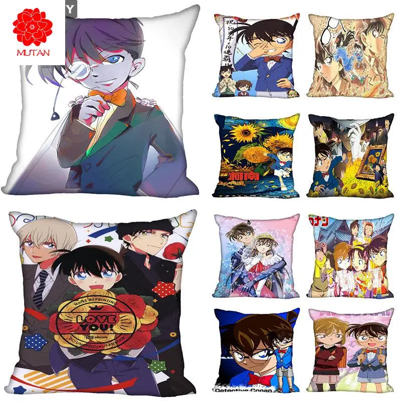 

Detective Conan Pillow Case For Home Decorative Pillows Cover Square Invisible Zippered Throw PillowCases