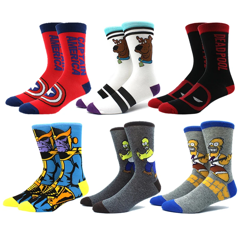 6 Pairs New High Quality Combed Cotton Men Socks Women Happy Fashion Novelty Skateboard Crew Casual Funny Socks for Men