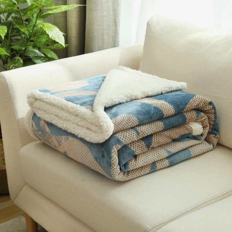 

Home Lamb Cashmere Thicken Bed Blanket Throw Sofa Winter Warm Cozy Flannel Sherpa Blankets for Beds Newborn Wraps Kids Bedspread