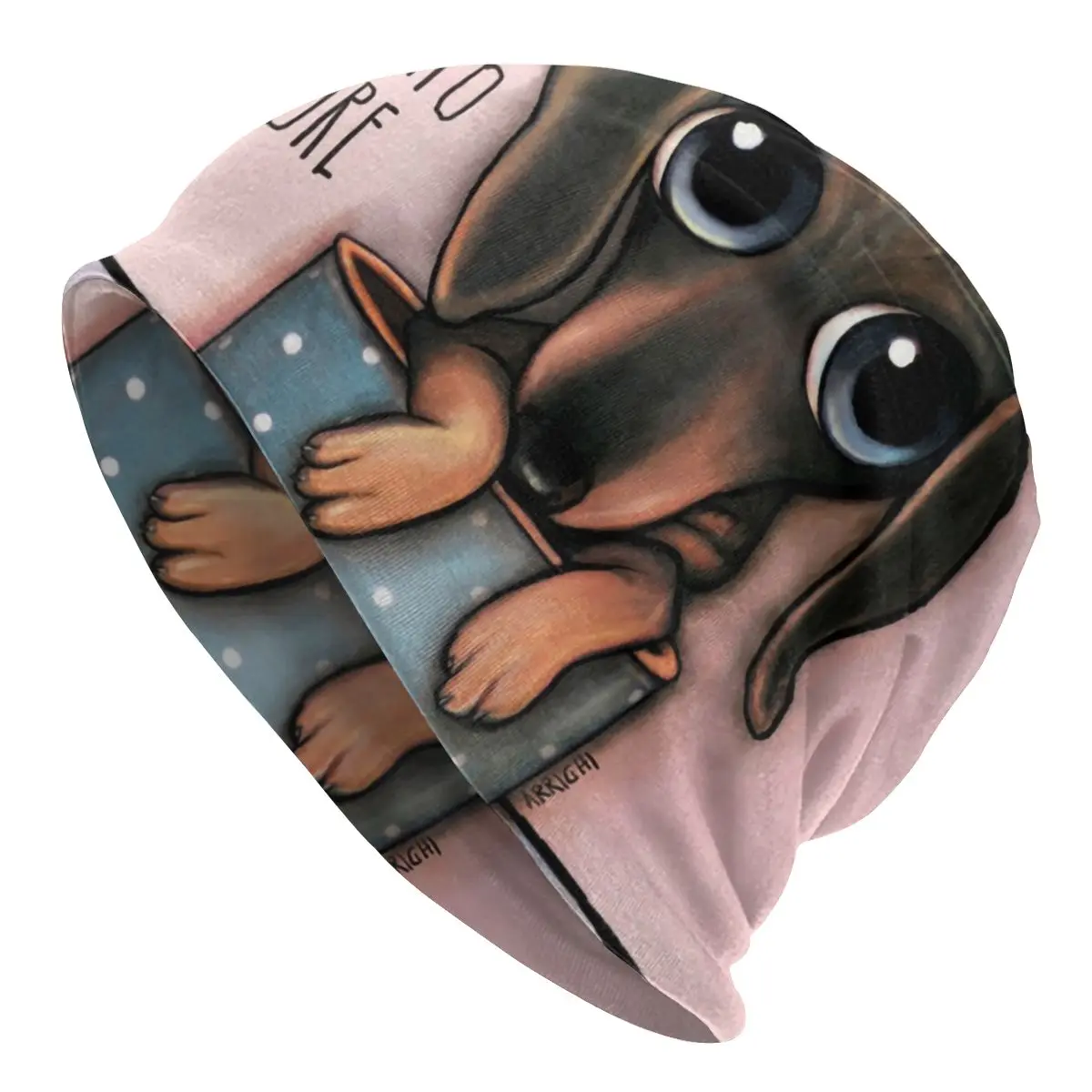 

Winter Warm Men Women Knit Hat Adult Dachhund Inide A Cup Of Love Skullie Beanie Cap Sauage Wiener Badger Dog Bonnet Hat