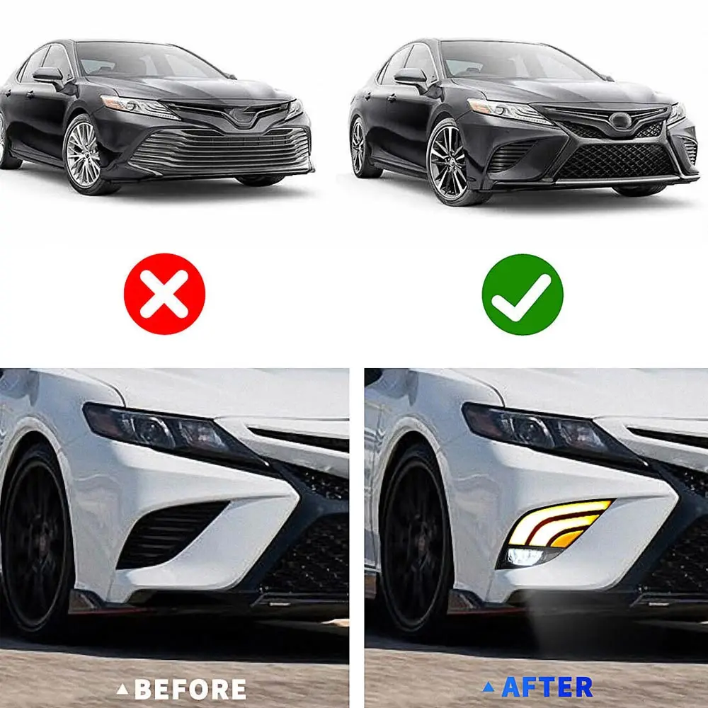 Для Toyota Camry SE XSE 2018-2020 дневные ходовые огни противотуманные аксессуары Набор DRL