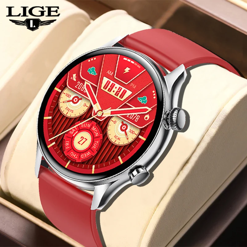 

LIGE Fashion NFC Bluetooth call Smartwatch men women IP68 Waterproof Heart rate Monitoring Watch AI Voice control Men Smartwatch