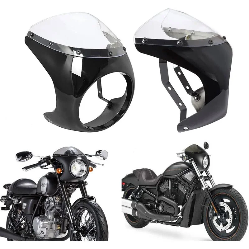 Водонепроницаемый Обтекатель Фар Мотоцикла 7-дюймовый Ретро-стиль Передняя
