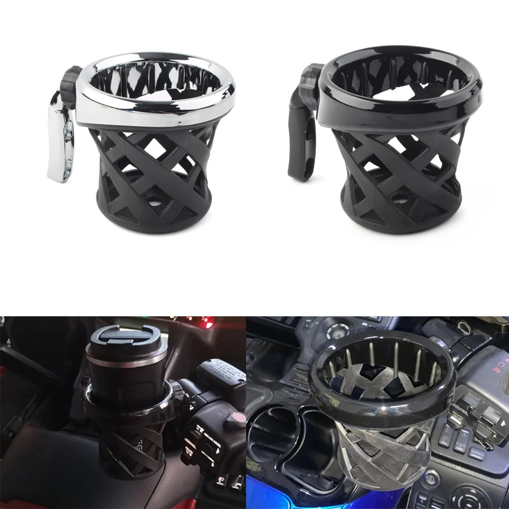 

Motorcycle Cup Holder Support Cup Holder Drink W/ Mesh Basket Mount Accessories For Harley Dyna Softail Electra Glide 1996-up