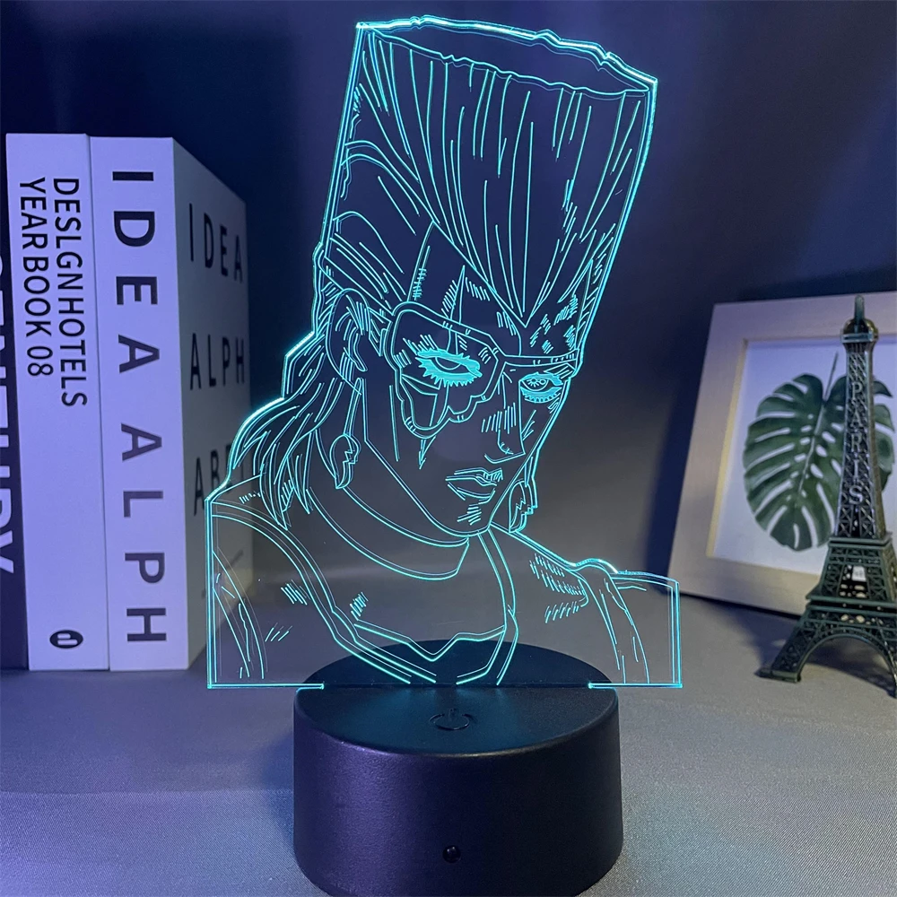 

JoJo Bizarre Adventure Jean Pierre Polnareff 3d Led Light Anime for Bedroom Decor Light Birthday Gift Manga Jojo Night Lamp