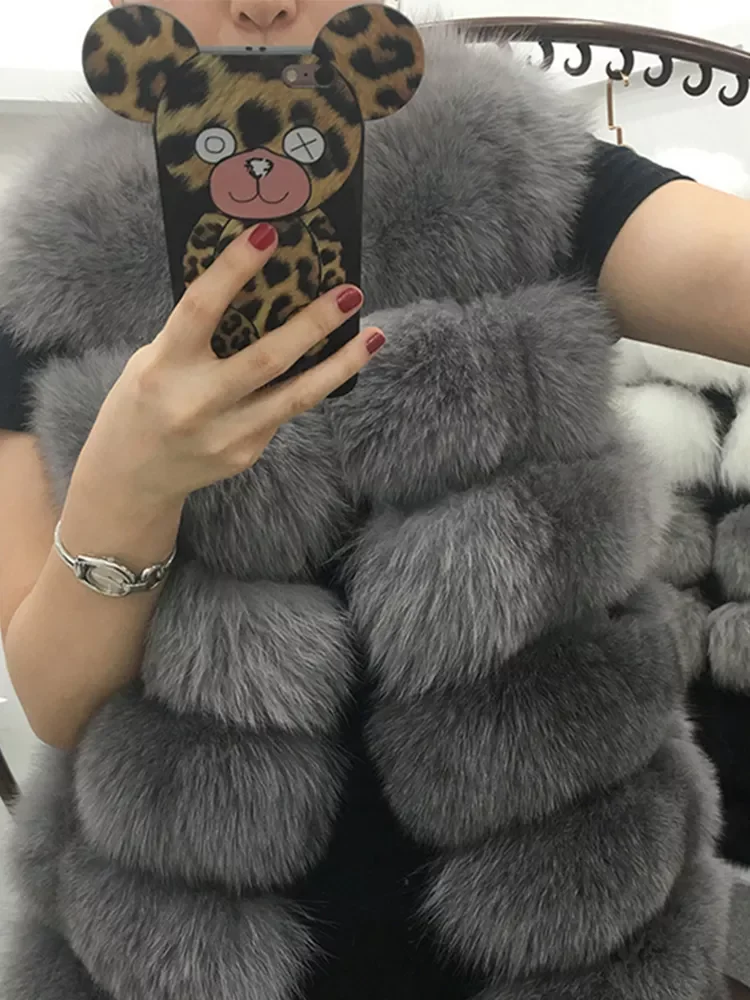 New in Hot New Faux Fur Vest Coat Winter Sleeveless Jacket Women Fake Fur Patchwork Color Thick Outwear Female Faux Fur Vest y2k