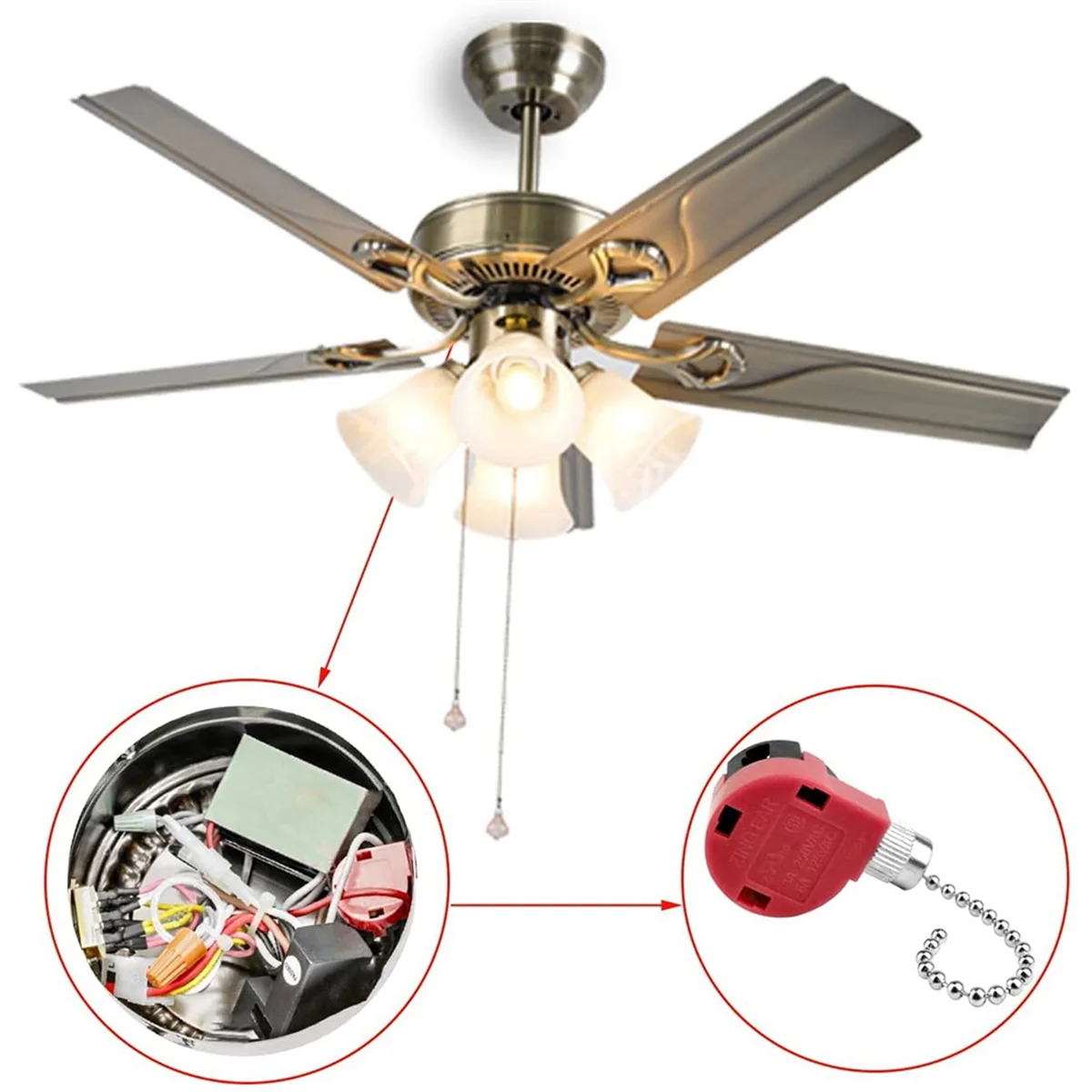 3 шт. переключатель потолочного вентилятора скорости 4 провода