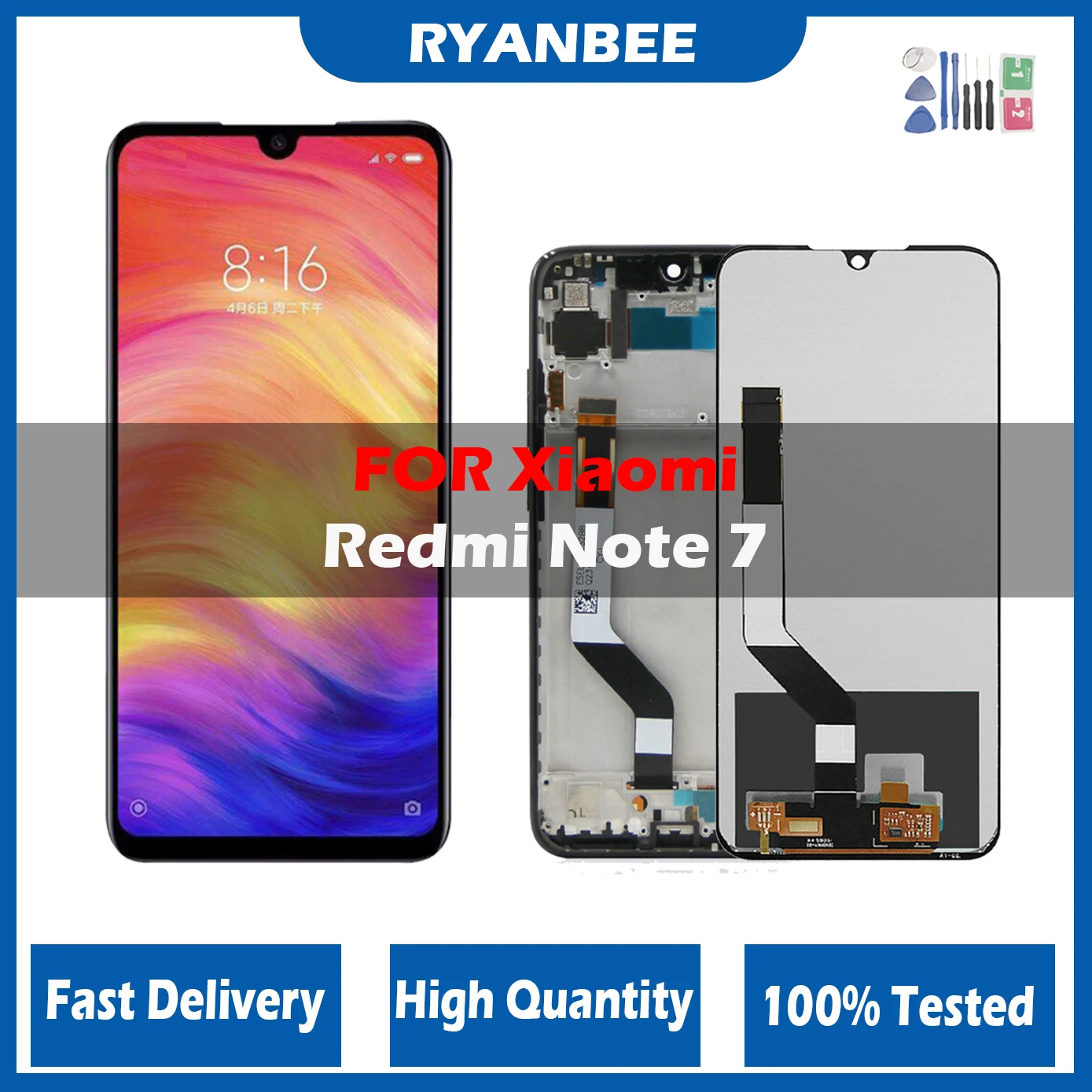 

Original Xiaomi Redmi Note 7 LCD Display With Frame Screen Touch Digitizer Assembly For Redmi Note7 Pro Screen M1901F7G M1901F7H