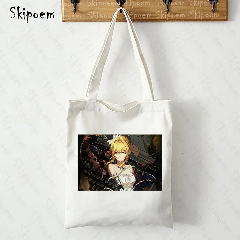 

New Shoulder Canvas Shopping Tote 2022 Bag Violet Evergarden Aesthetic Large Capacity Art Gothic Vintage Shopper Bag Handbag