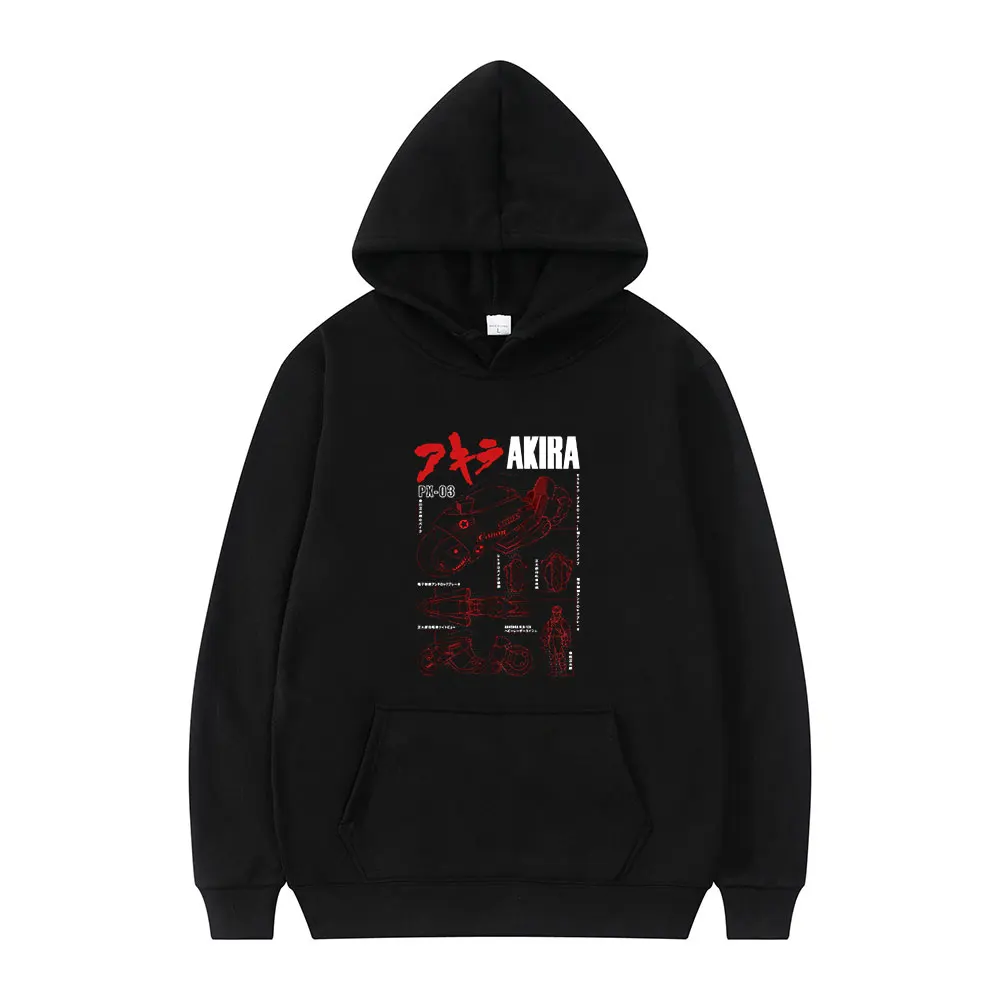 

Japanese Anime Akira Send A Friend A Simple Print Winter Long-sleeved Thick Design Niche Loose Casual Man Hoodie Oversized 2021