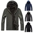 Мужская зимняя теплая флисовая куртка, зимняя однотонная теплая куртка-бомбер на молнии с подкладкой из искусственного плюша, повседневная куртка, армейские наряды