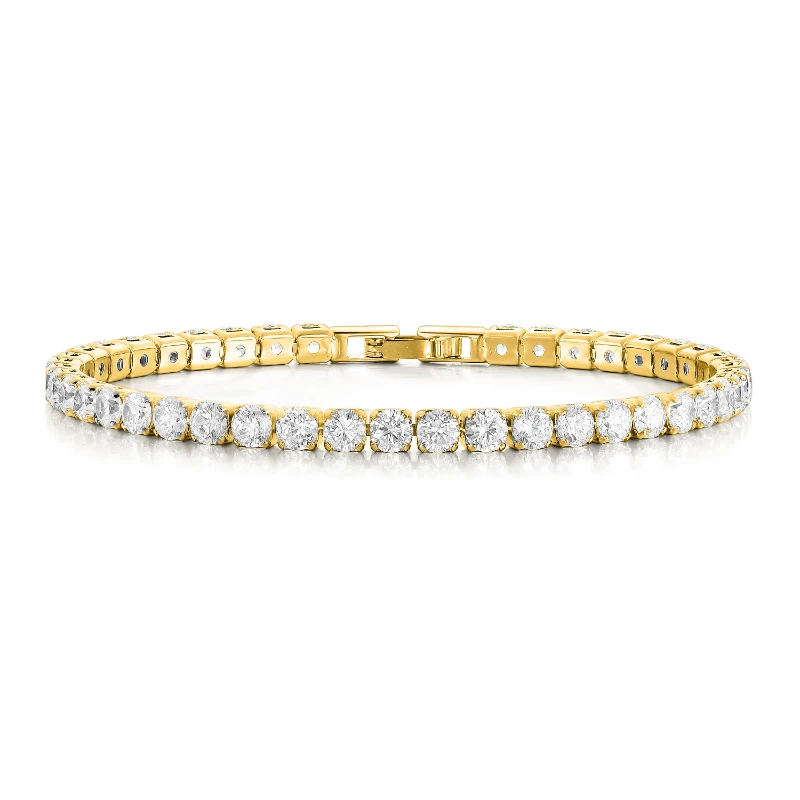

4.0mm Copper Inlaid Zircon Bracelet Women Fashion Simple Shiny Bracelet High-end Bridal Wedding Single Row Diamond Jewelry