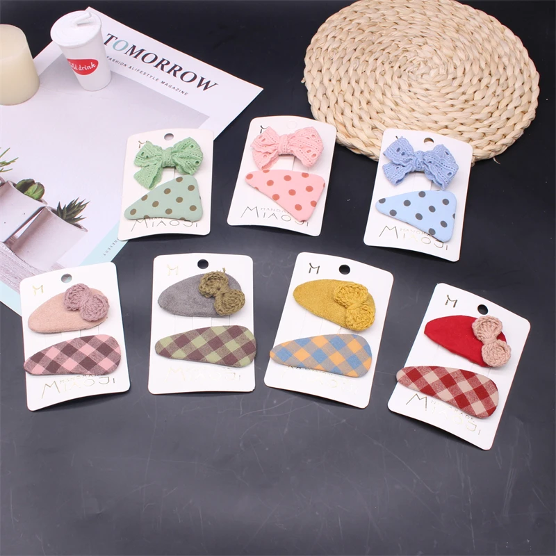 Wool Bow Hairpin Children's Simple Bangs Hair Accessories