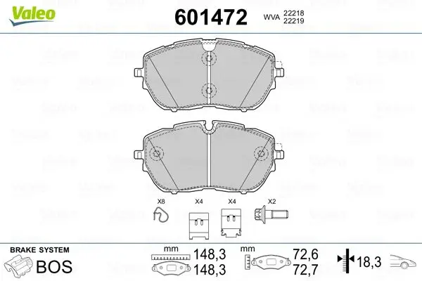 

601472 для десяти тормозных колодок P308 II 14 колпачков: (× 30)