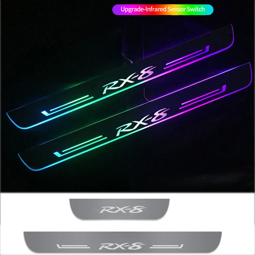 

Car Welcome Door Sill Streamer Light Lamp LED Auto Scuff Plate Pedal for MAZDA RX8 Logo Accessories