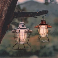 led camping lights rechargeable waterproof portable retro lantern hanging lamp outdoor indoor tent lights