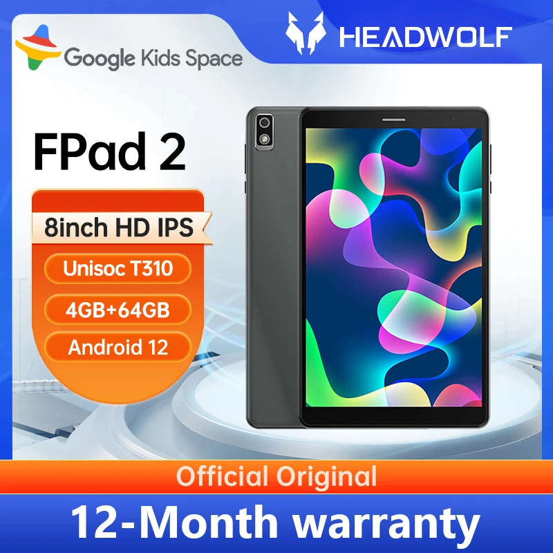 HEADWOLF FPad 2 F1 8''HD IPS Screen 4G+64GB 800*1280 4G LTE  Aidroid 12  5500mAh T310, 1*A75@2.0G+3*A55@1.8GHz