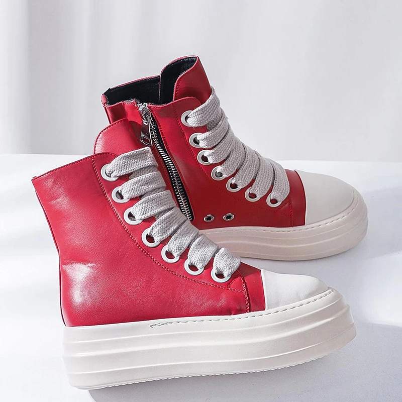 Sporty Outdoor Sneakers Two Tone Side Zip High Top Skate Shoes Women  Canvas Shoes Women High-top Lace-up Front Sneakers