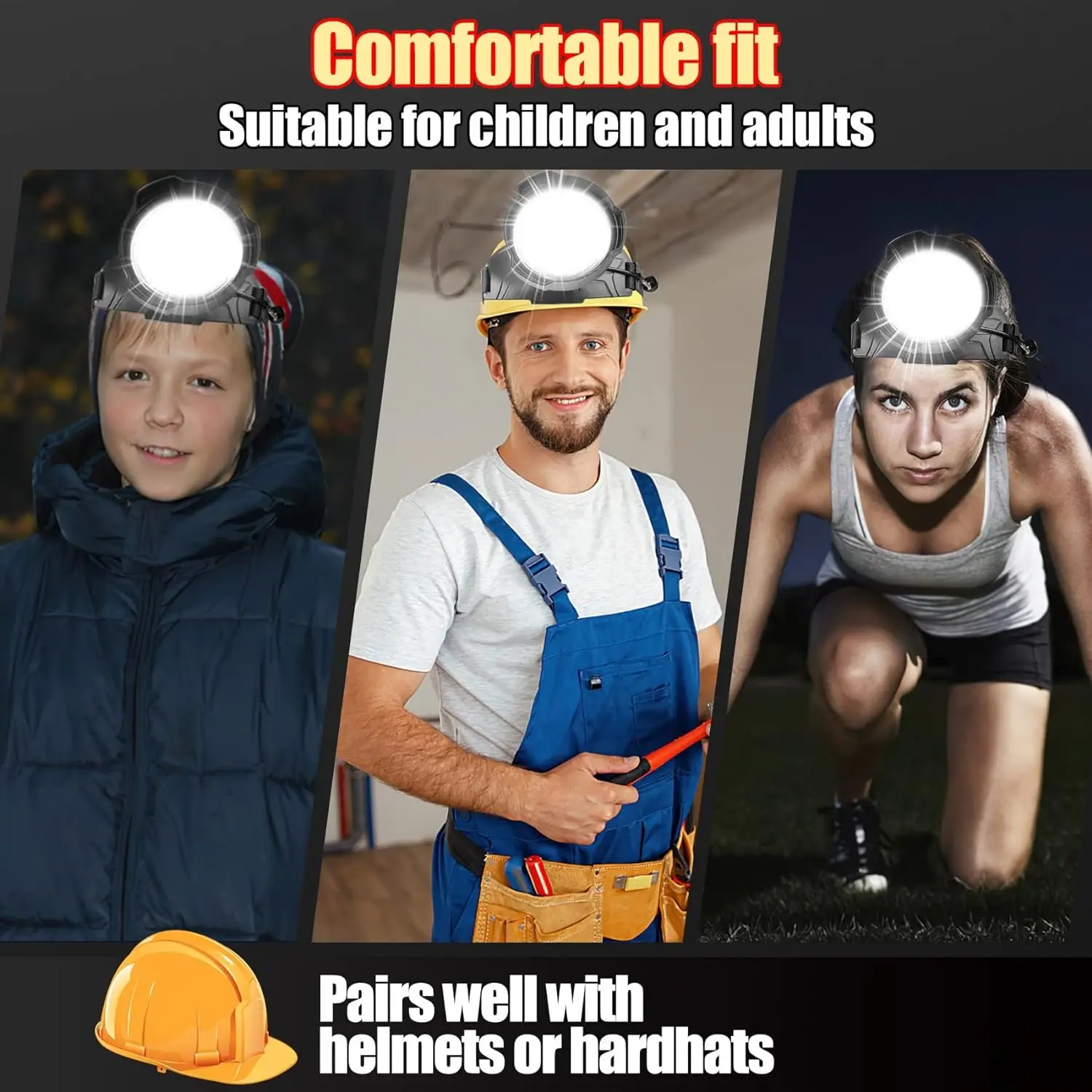 Фонарь налобный Аккумуляторный с USB 18650