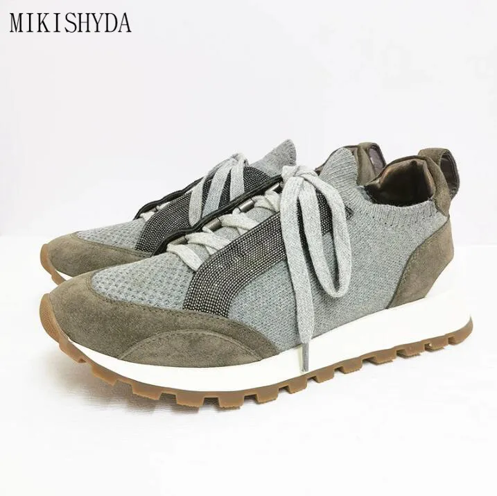 

Повседневные женские кроссовки, комфортная хлопковая ткань, Женская Блестящая сетчатая дышащая женская спортивная обувь