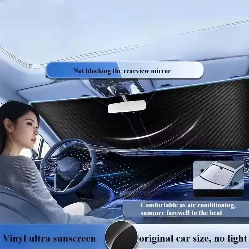 Фото Солнцезащитный экран для лобового стекла автомобиля Mercedes-Benz C, E, S, GLC, GLE, CLA, CLS, A, GLA, GLB, GLS, MLK, M-класса – аксессуары для защиты от солнца №3
