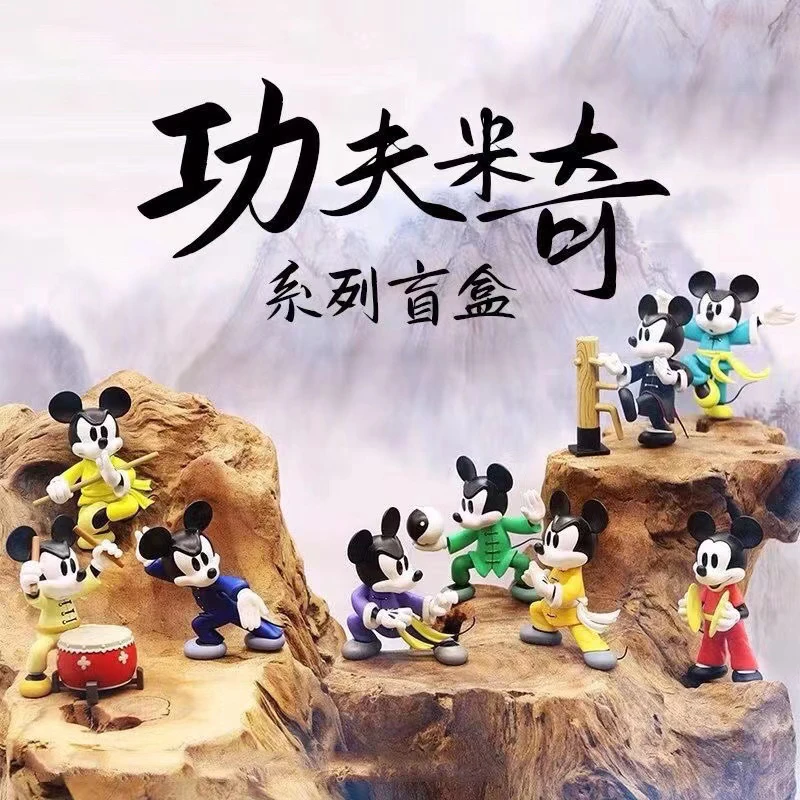 

Disney Mickey Figure Anime Kung Fu Mickey Martial Arts Series Doll Model Desktop Decorations Children Toys Girls Gifts Figures