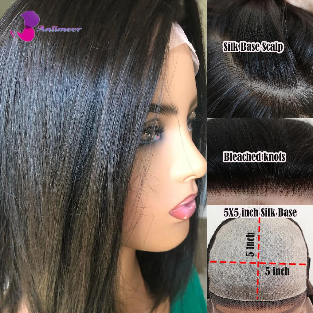 

Straight Human Hair Wigs Short Bob Wig Human Hair Silk Base 5x5 Hd Lace Closure WIgs Human Hair Natural Color Short Bob Wig