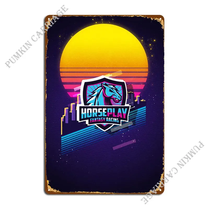 

Horse Racing Metal Sign Club Vintage Wall Custom Cinema Tin Sign Poster