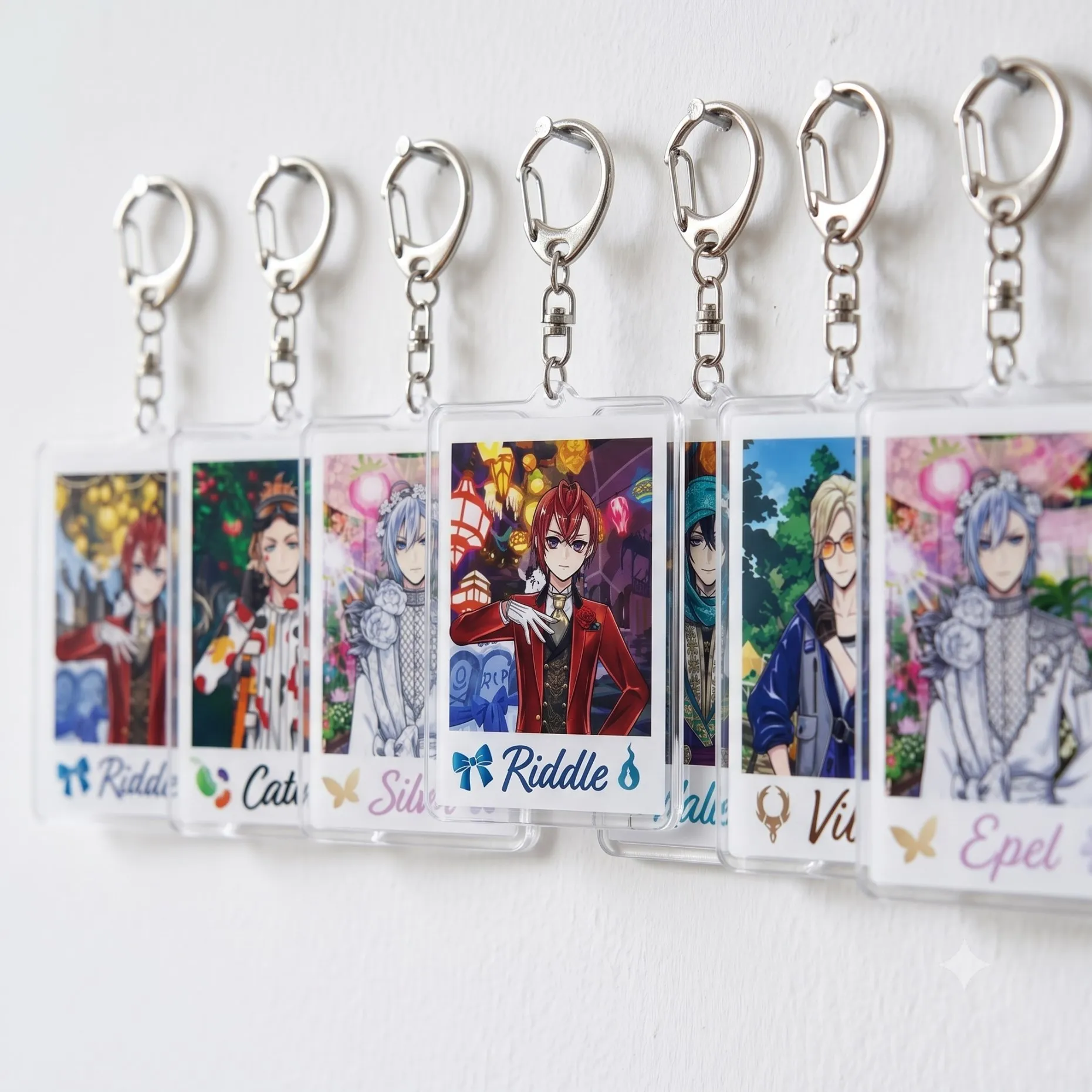 Фото Извращенная брелок для акриловых ключей LEONA FLOYD AZUL JACK RUGGIE TREY KALIM COSPLAY ANIME MODEL PLATE 6CM №1