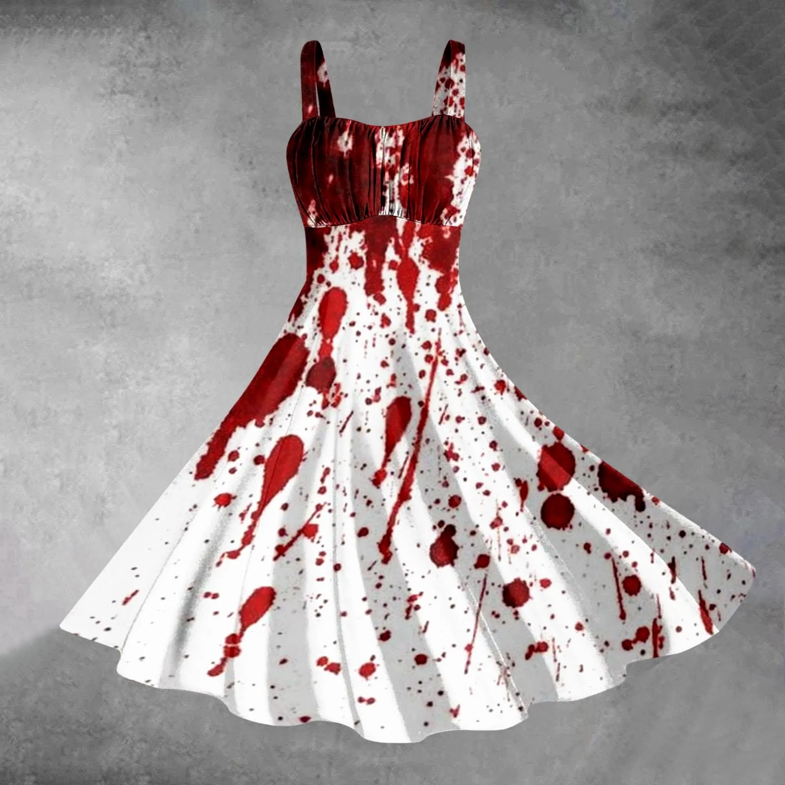 Женское платье-туника без рукавов коктейльное платье с кровавым принтом