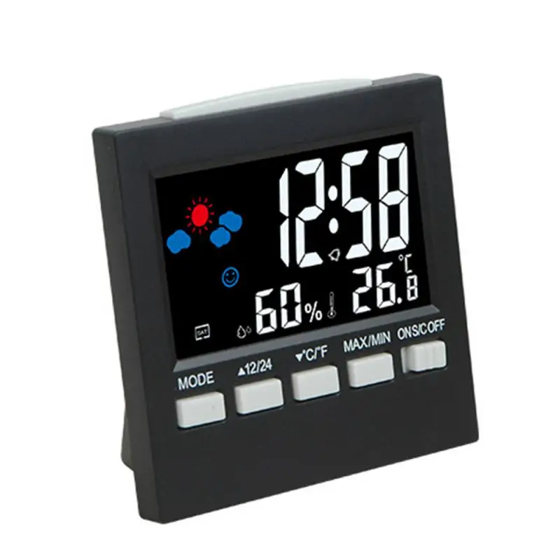 

Digital Mirror LED Display Alarm Clock Temperature Calendar Powered Electronic Multifunction Snooze Desk Clock Weather