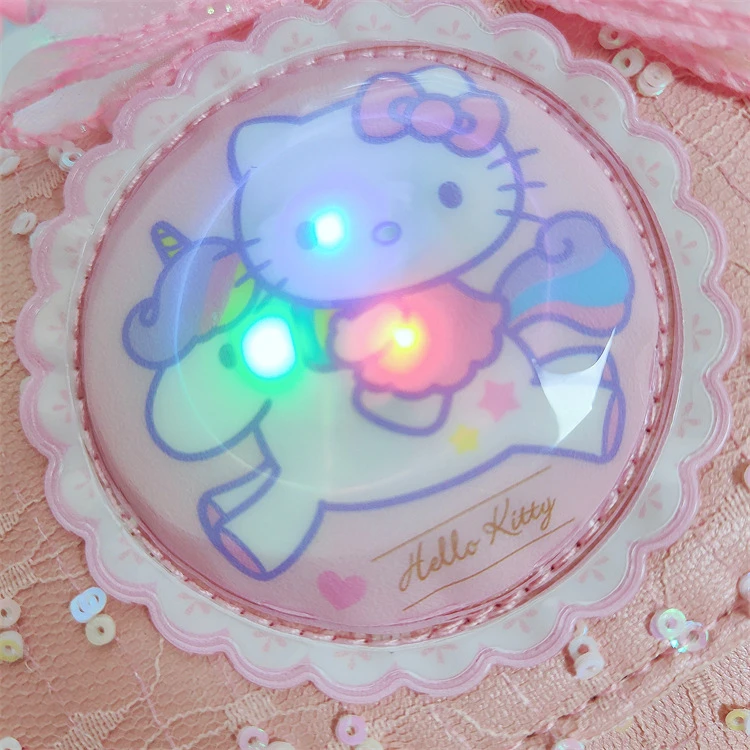 Sanrio Hello Kitty Bag Children's Bags Baby Handbag Light-on Luminous Small Bag Princess Crossbody Bag