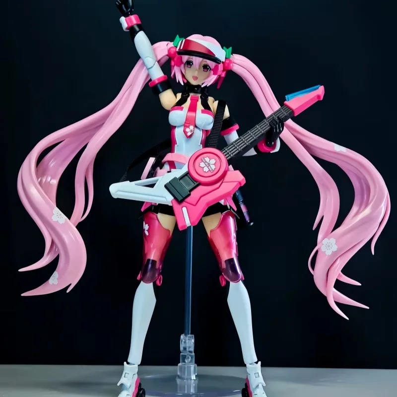 Фото Коллекционная аниме-фигурка Hatsune Miku в розовом мотоциклетном костюме с эффектом Soundburst, подвижная, из ABS и ПВХ, для хобби и коллекционирования №3