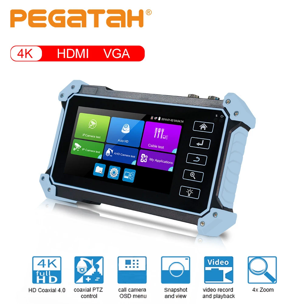 

New Sierra Blue 12MP IP Camera Tester 8MP/AHD/CVI/TV/SDI CCTV Tester 5.0in CCTV Monitor with HDMI VGA for IPC Tester CFTV Tester