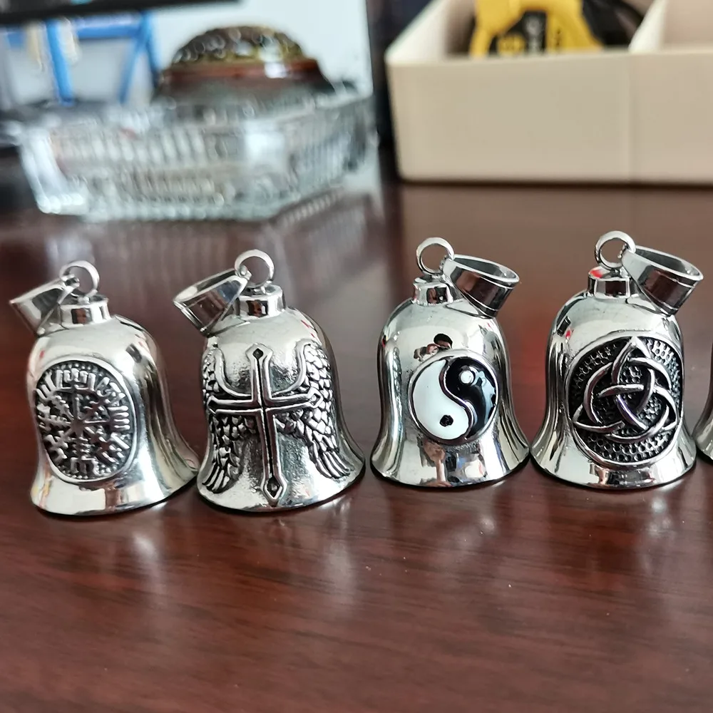 

Viking Compass Vegvisir Cross Bell Pendant Necklace Men Women Jewelry Stainless Steel