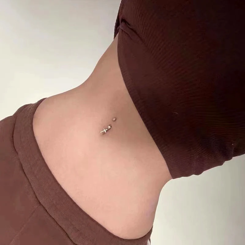 Серебряный пирсинг MIQIAO для пупка с перекрестным плетением Женские Ювелирные