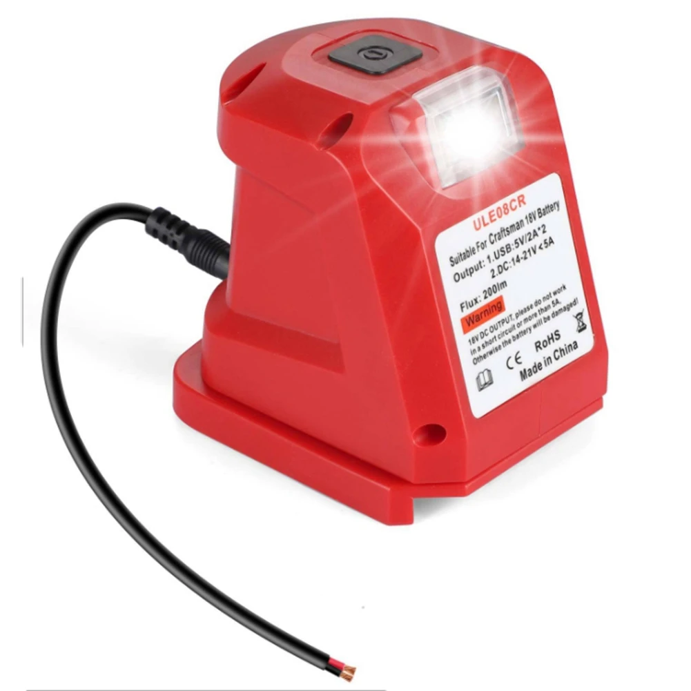 

Адаптер ULE08CR для светодиодной лампы, преобразователь батареи, адаптер для ремесленников, литиевая батарея 19,2 в