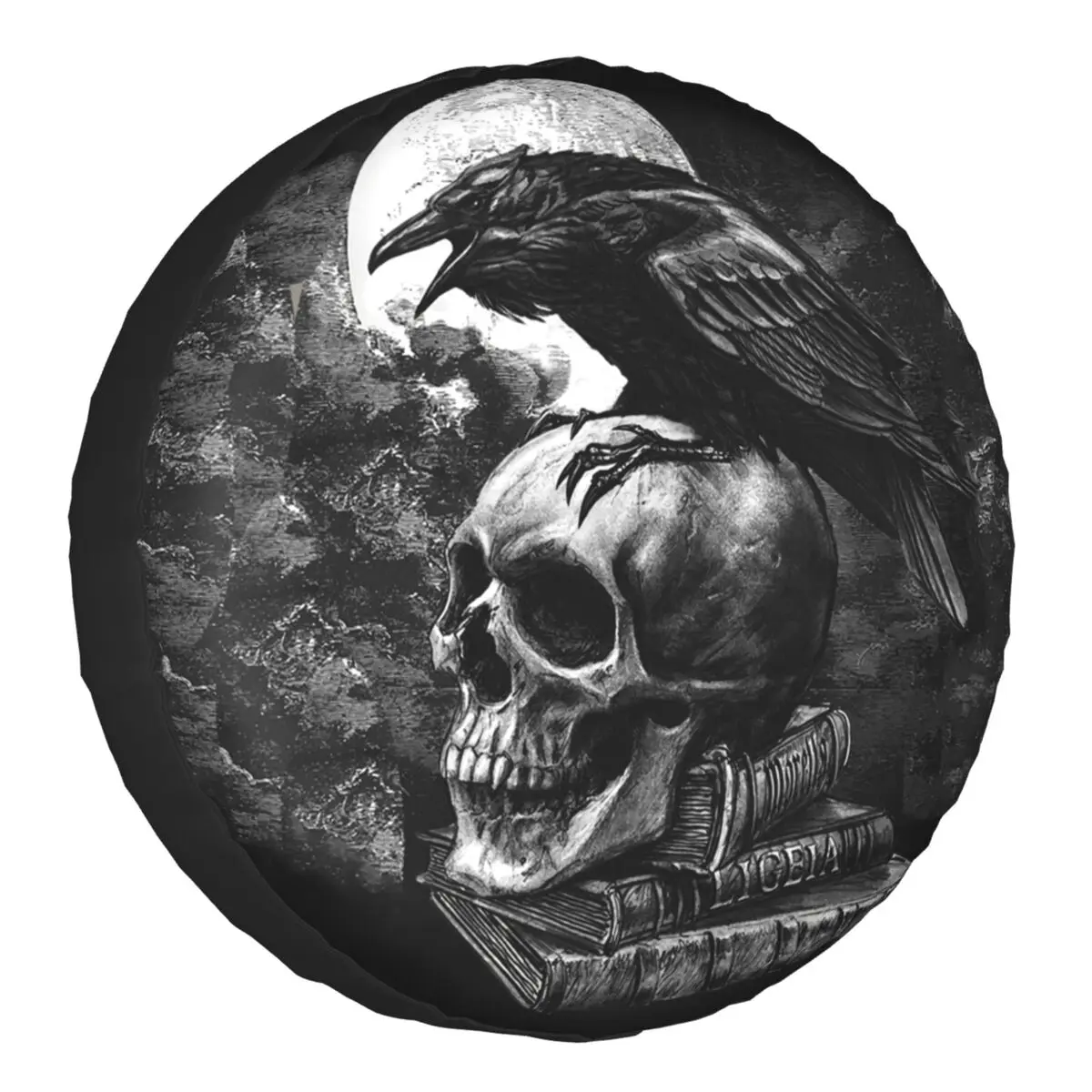 Crow On The Skull Spare Wheel Tire Cover for Mitsubishi Pajero Skeleton Jeep RV SUV Trailer Vehicle Accessories 14" 15" 16" 17" Crow On The Skull Spare Wheel Tire Cover for Mitsubishi Pajero Skeleton Jeep RV SUV Trailer Vehicle Accessories 14" 15" 16" 17"