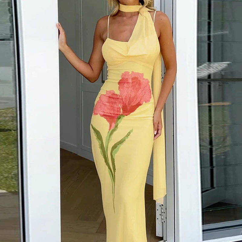 Весна/лето 202 новое сексуальное платье нестандартной формы с висячим вырезом и