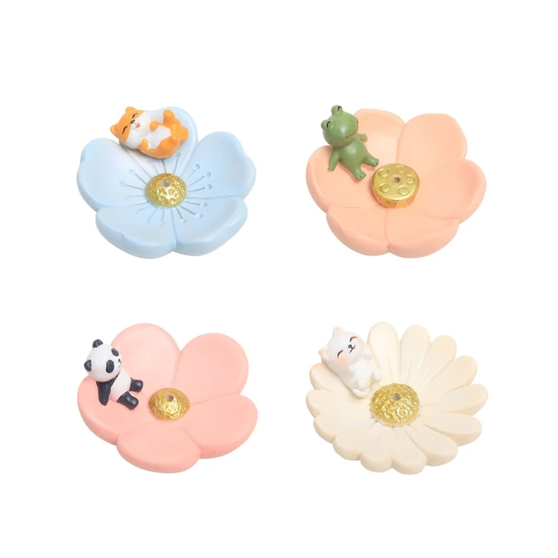 Благовония палочки в форме цветка горелки смолы милая статуя животного