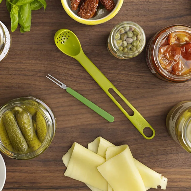 

Кухонные ингредиенты, фильтровальная вилка 2-в-1, вилка для консервированных пищевых продуктов с длинной ручкой, ложка для фильтрации оливко...