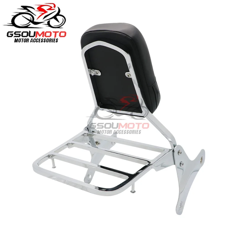 Фото Пассажирская спинка мотоцикла Sissy Bar с комплектом накладок на багажник для Honda Shadow VT750 ACE 750 C2 RC44/VT400 VT 400 1997-2003 гг. №4