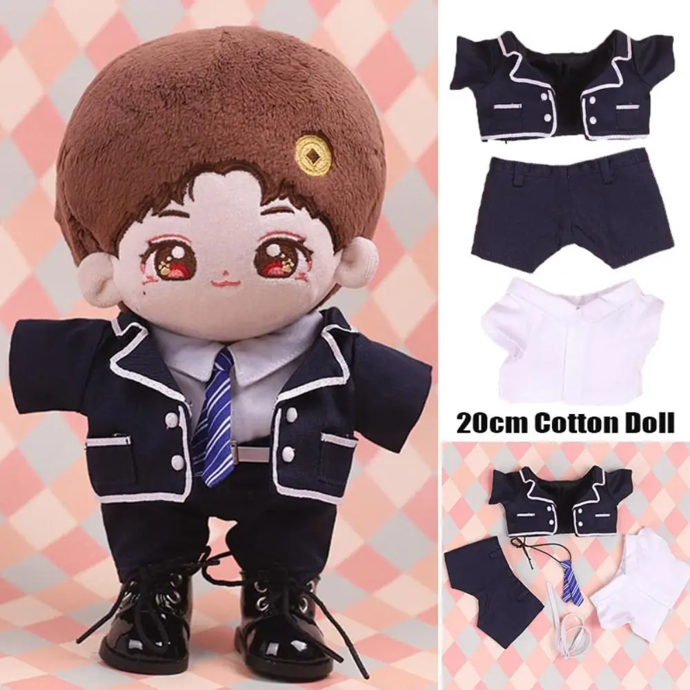 

1 комплект, 20 см, плюшевая хлопковая кукла, одежда для колледжа, Униформа, наряд, аксессуары для кукол-Idol, модные искусственные короткие топы